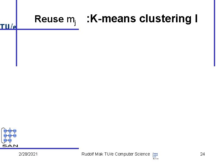 Reuse mj 2/28/2021 : K-means clustering I Rudolf Mak TU/e Computer Science 24 