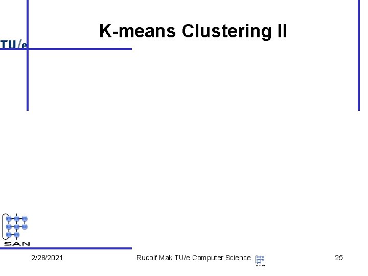 K-means Clustering II 2/28/2021 Rudolf Mak TU/e Computer Science 25 