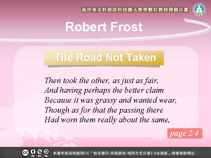 Robert Frost The Road Not Taken Then took the other, as just as fair,