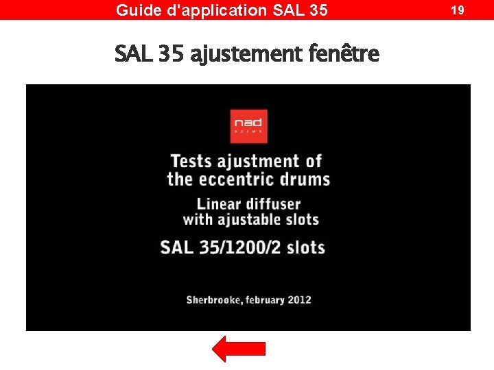 Guide d'application SAL 35 ajustement fenêtre 19 