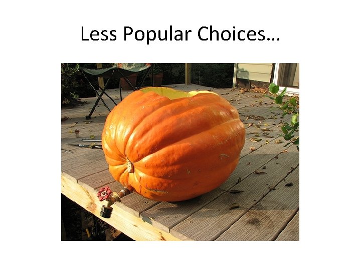 Less Popular Choices… 