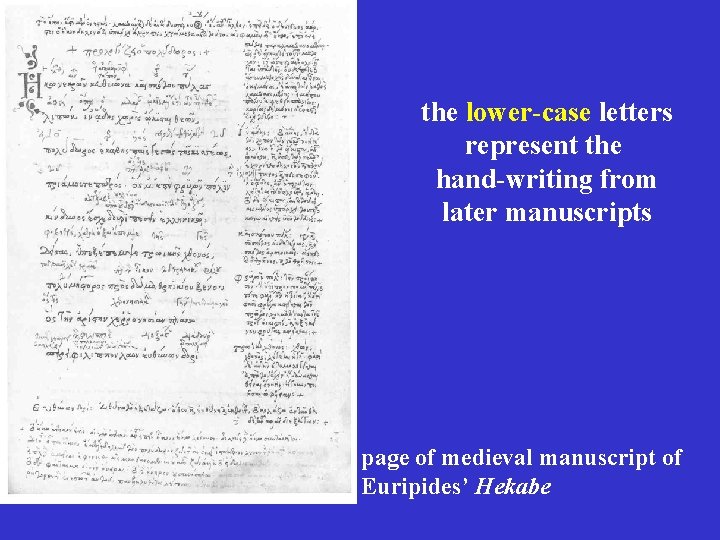 the lower-case letters represent the hand-writing from later manuscripts page of medieval manuscript of the lower-case letters represent the hand-writing from later manuscripts page of medieval manuscript of