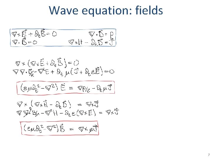 Wave equation: fields 7 