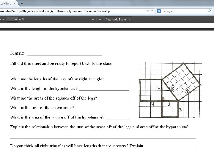 The Pythagorean Theorem 