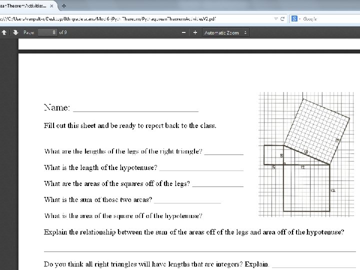 The Pythagorean Theorem 