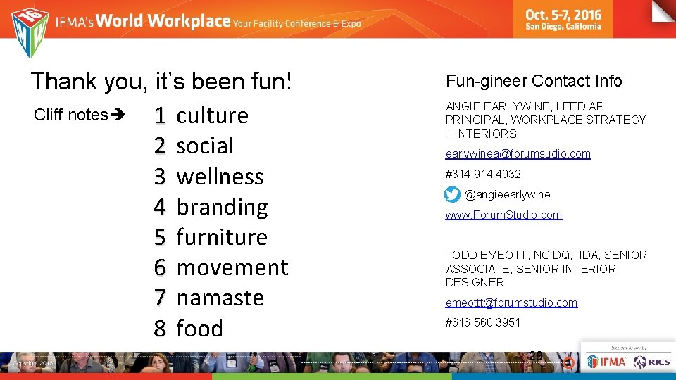 Thank you, it’s been fun! Cliff notes 1 2 3 4 5 6 7