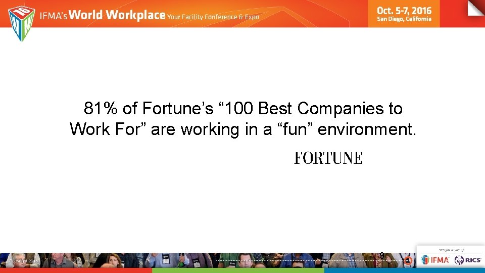 81% of Fortune’s “ 100 Best Companies to Work For” are working in a
