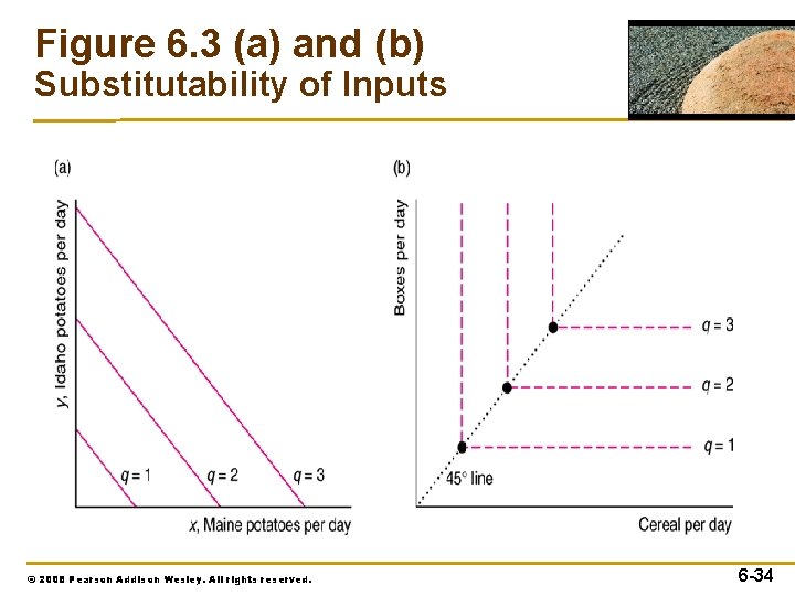 Figure 6. 3 (a) and (b) Substitutability of Inputs © 2008 Pearson Addison Wesley.