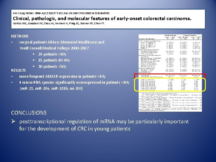 Am J Surg Pathol. 2009 Apr; 33(4): 572 -82. doi: 10. 1097/PAS. 0 b