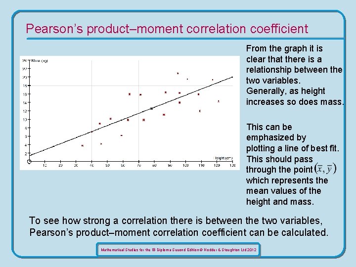 Pearson’s product–moment correlation coefficient From the graph it is clear that there is a