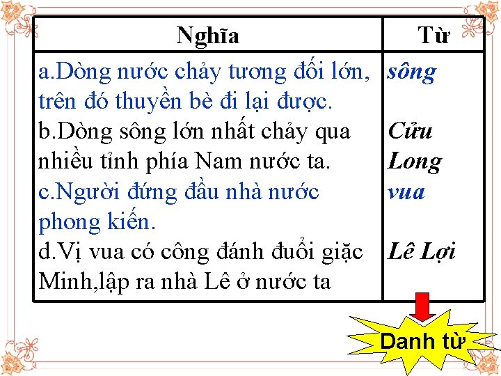 Nghĩa a. Dòng nước chảy tương đối lớn, trên đó thuyền bè đi lại