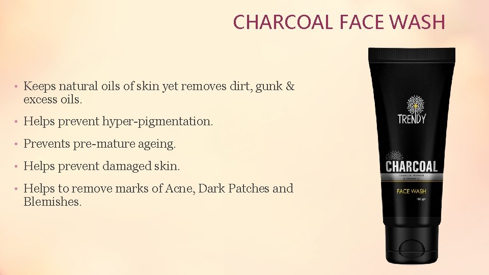 CHARCOAL FACE WASH • Keeps natural oils of skin yet removes dirt, gunk &