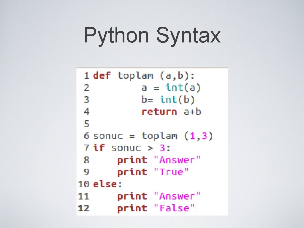 Python Syntax 