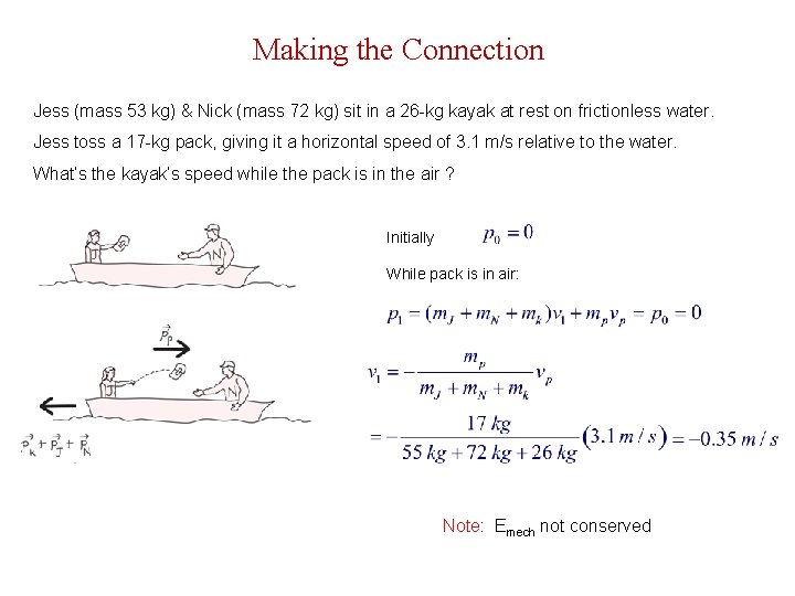 Making the Connection Jess (mass 53 kg) & Nick (mass 72 kg) sit in