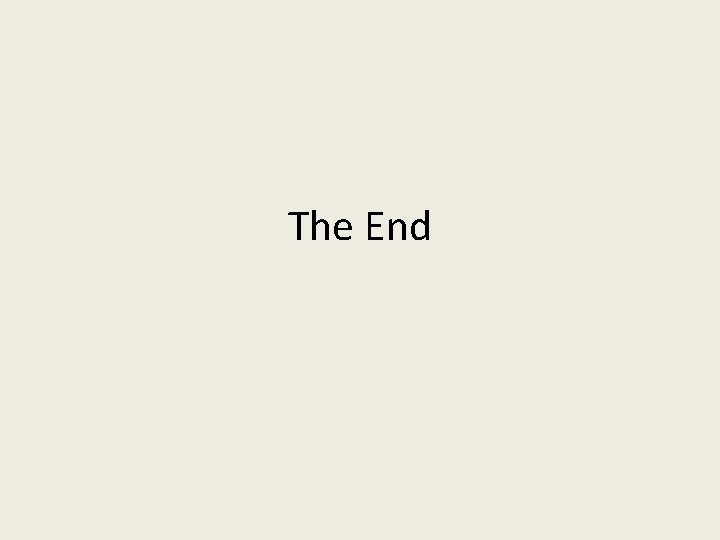 The End 