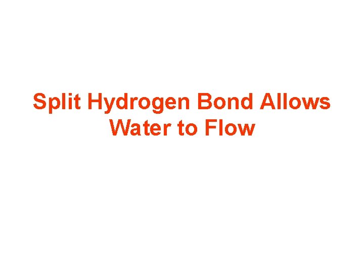 Split Hydrogen Bond Allows Water to Flow 