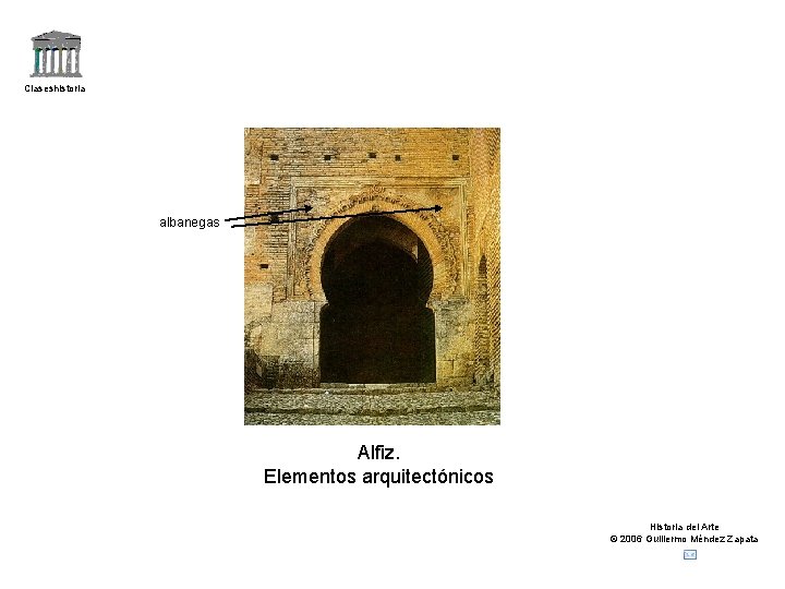 Claseshistoria albanegas Alfiz. Elementos arquitectónicos Historia del Arte © 2006 Guillermo Méndez Zapata 
