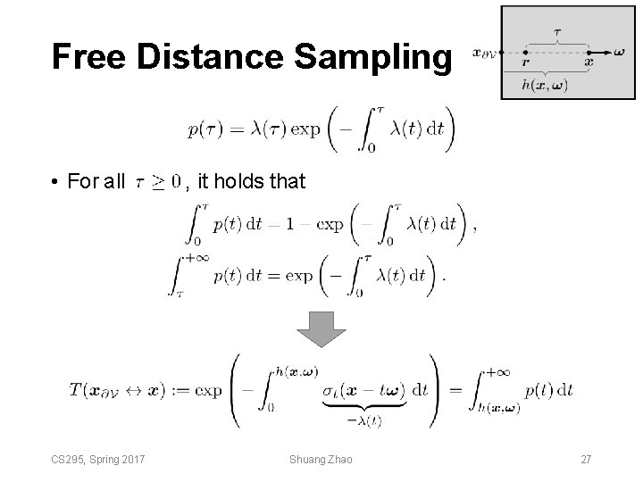 Free Distance Sampling • For all CS 295, Spring 2017 , it holds that Free Distance Sampling • For all CS 295, Spring 2017 , it holds that