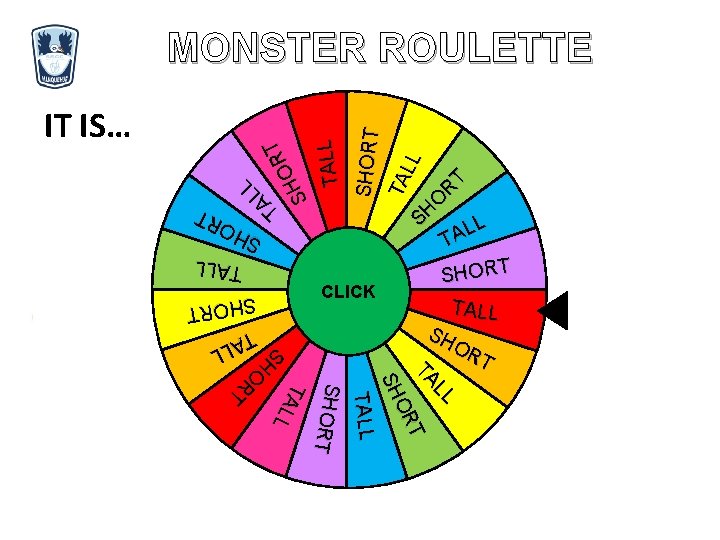 RT O SH TALL IT IS… SHORT TA LL SH O RT MONSTER ROULETTE