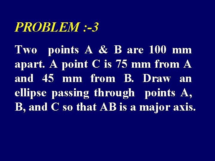 PROBLEM : -3 Two points A & B are 100 mm apart. A point