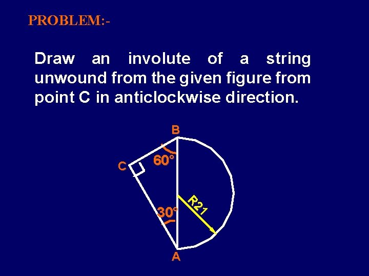 PROBLEM: - Draw an involute of a string unwound from the given figure from