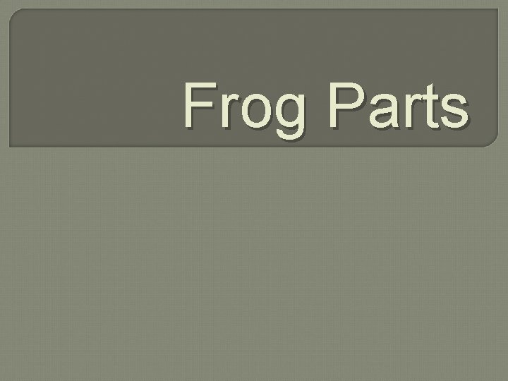 Frog Parts 