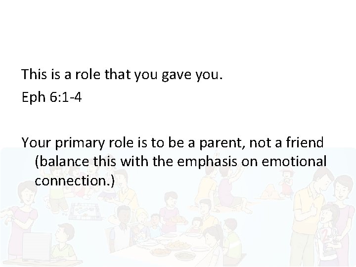 This is a role that you gave you. Eph 6: 1 -4 Your primary