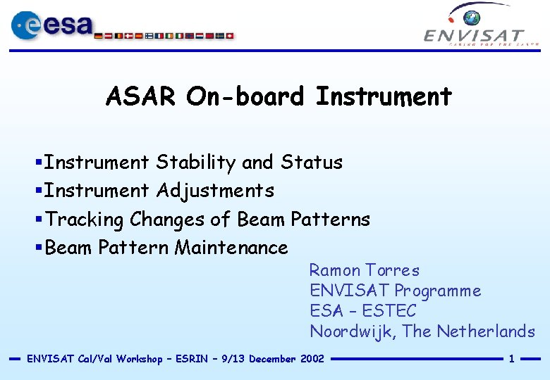 ASAR On-board Instrument §Instrument Stability and Status §Instrument Adjustments §Tracking Changes of Beam Patterns