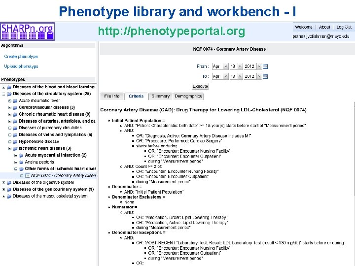 Phenotype library and workbench - I http: //phenotypeportal. org © 2012 MFMER | slide-51