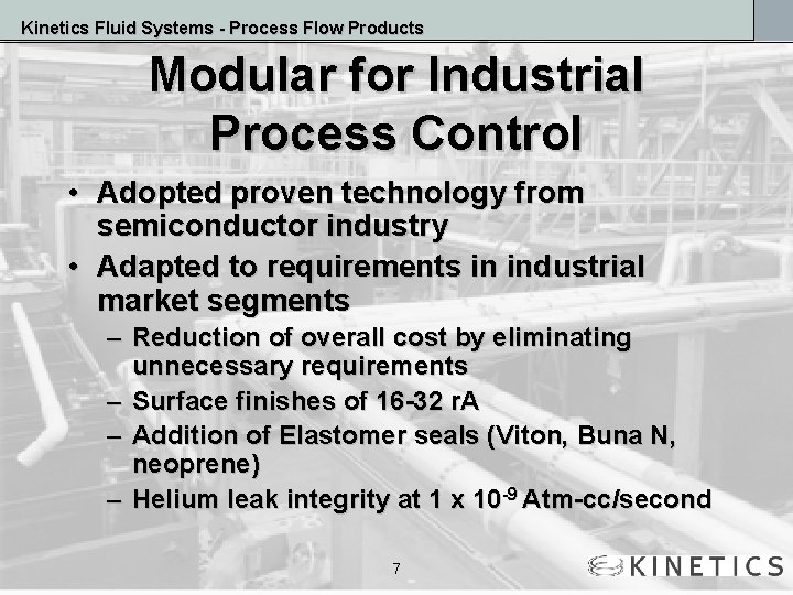 Kinetics Fluid Systems - Process Flow Products Modular for Industrial Process Control • Adopted