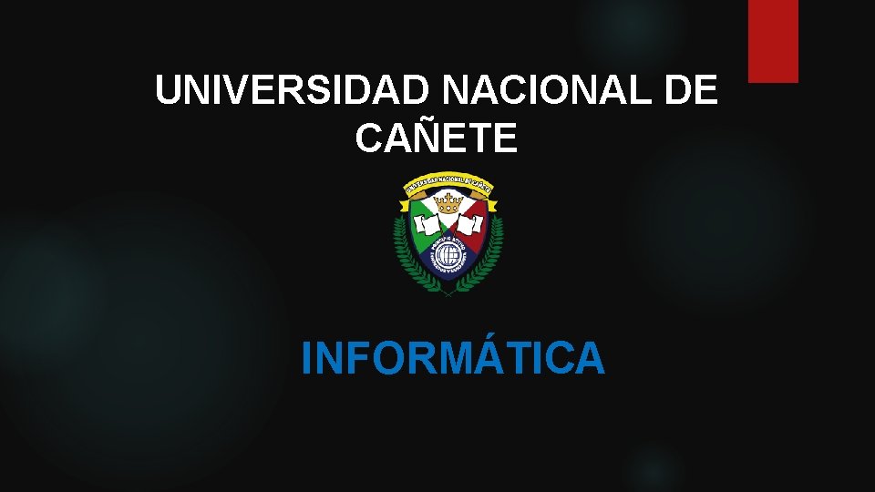 UNIVERSIDAD NACIONAL DE CAÑETE INFORMÁTICA 