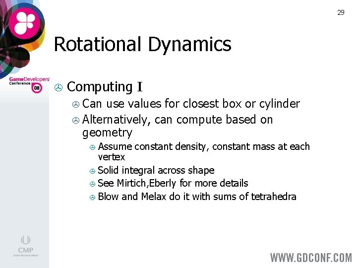 29 Rotational Dynamics > Computing I Can use values for closest box or cylinder