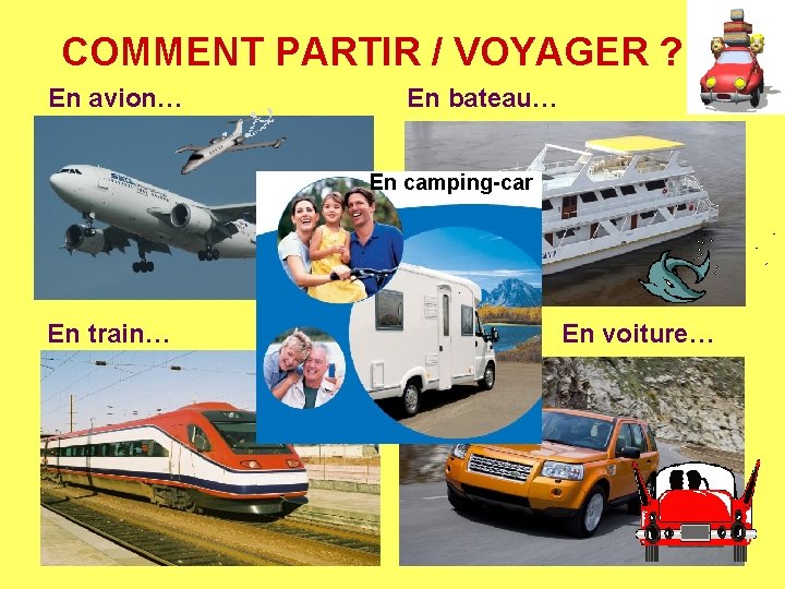 COMMENT PARTIR / VOYAGER ? En avion… En bateau… En camping-car En train… En
