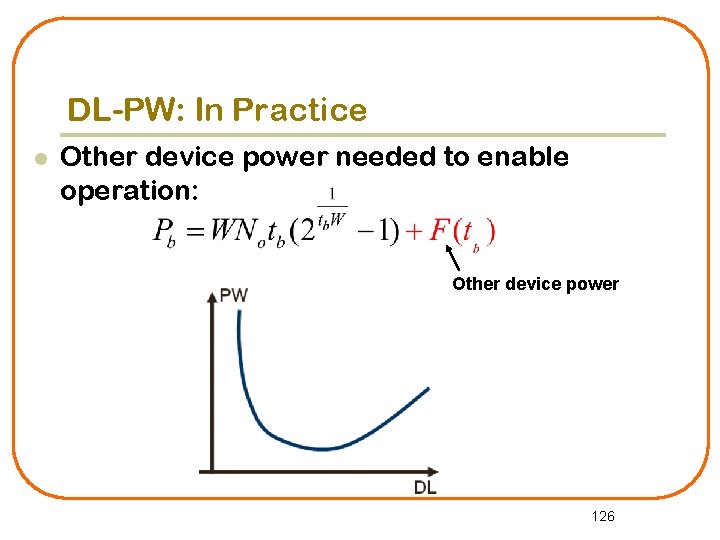 DL-PW: In Practice l Other device power needed to enable operation: Other device power