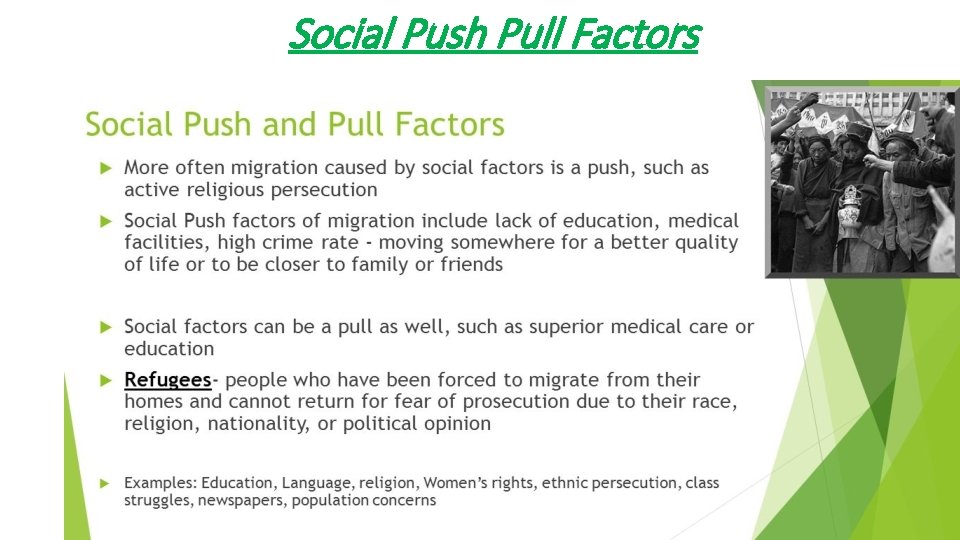 Social Push Pull Factors 