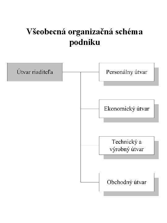 Všeobecná organizačná schéma podniku 