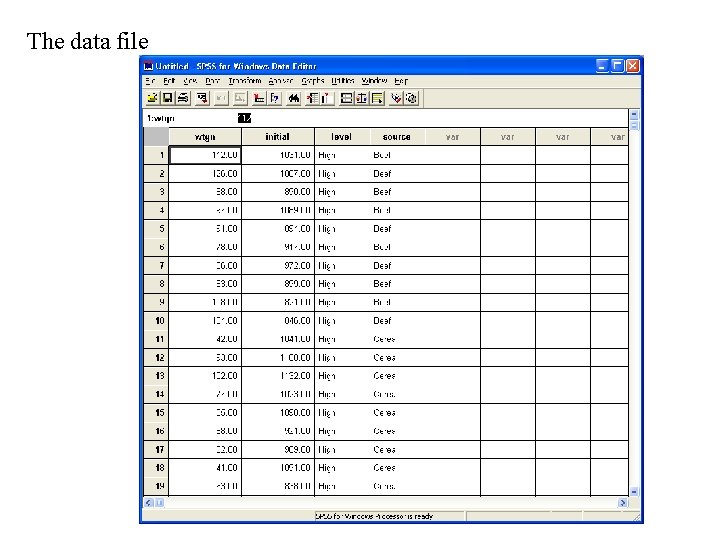 The data file 