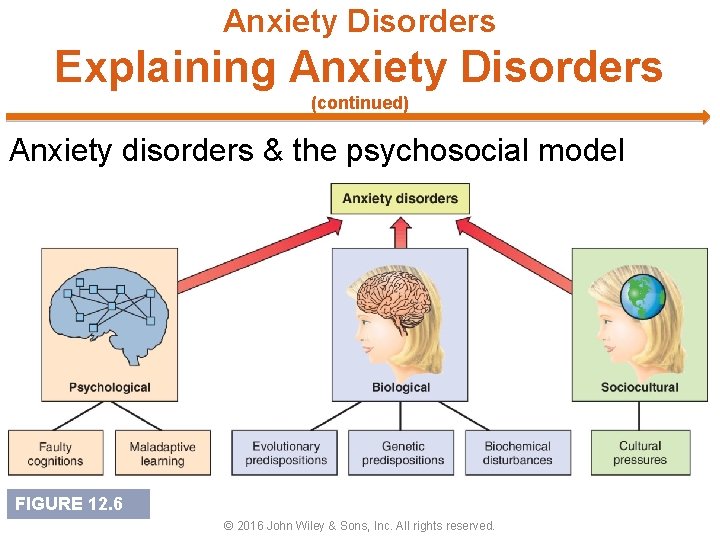 Anxiety Disorders Explaining Anxiety Disorders (continued) Anxiety disorders & the psychosocial model FIGURE 12.