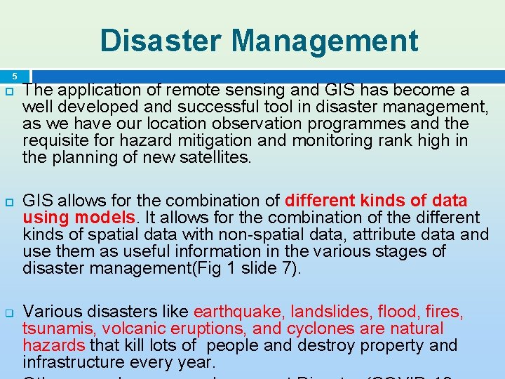 APPLICATION OF GIS REMOTE SENSING FOR MAPPING PLANNING
