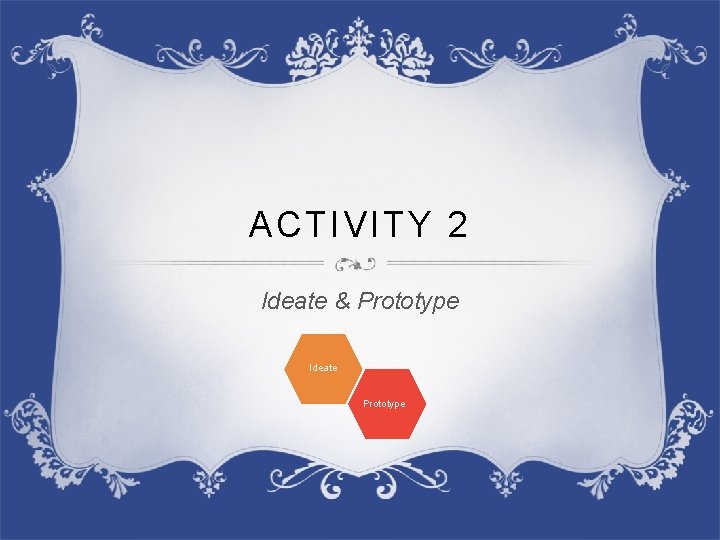 ACTIVITY 2 Ideate & Prototype Ideate Prototype 