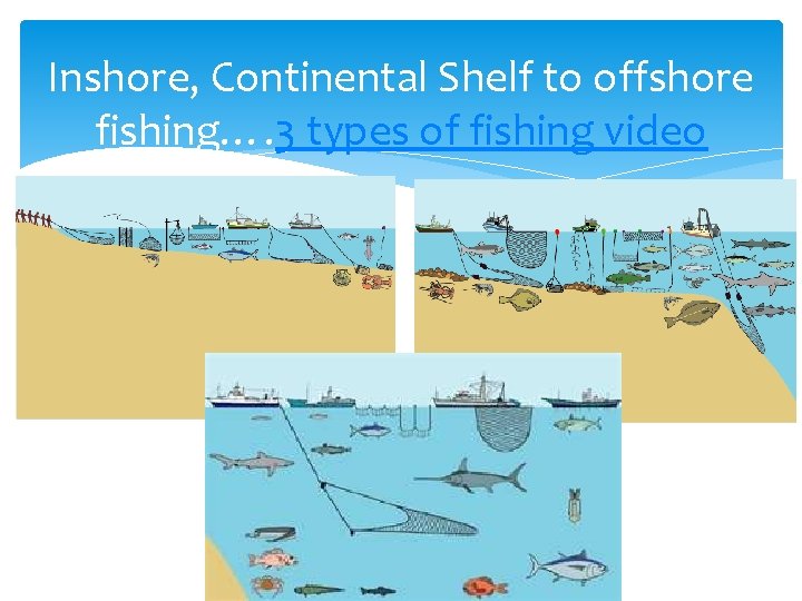 Inshore, Continental Shelf to offshore fishing…. 3 types of fishing video Inshore, Continental Shelf to offshore fishing…. 3 types of fishing video