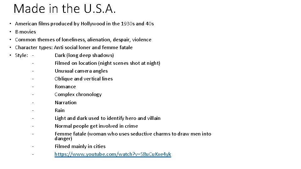 Made in the U. S. A. • • • American films produced by Hollywood