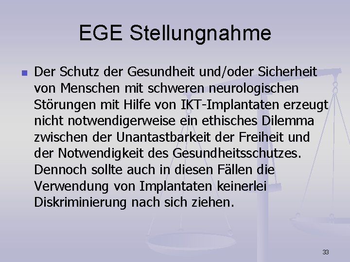 EGE Stellungnahme n Der Schutz der Gesundheit und/oder Sicherheit von Menschen mit schweren neurologischen