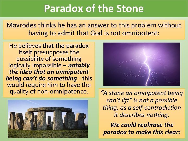 Paradox of the Stone Mavrodes thinks he has an answer to this problem without Paradox of the Stone Mavrodes thinks he has an answer to this problem without