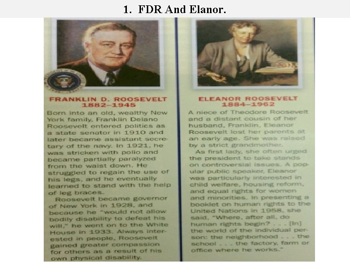 1. FDR And Elanor. 