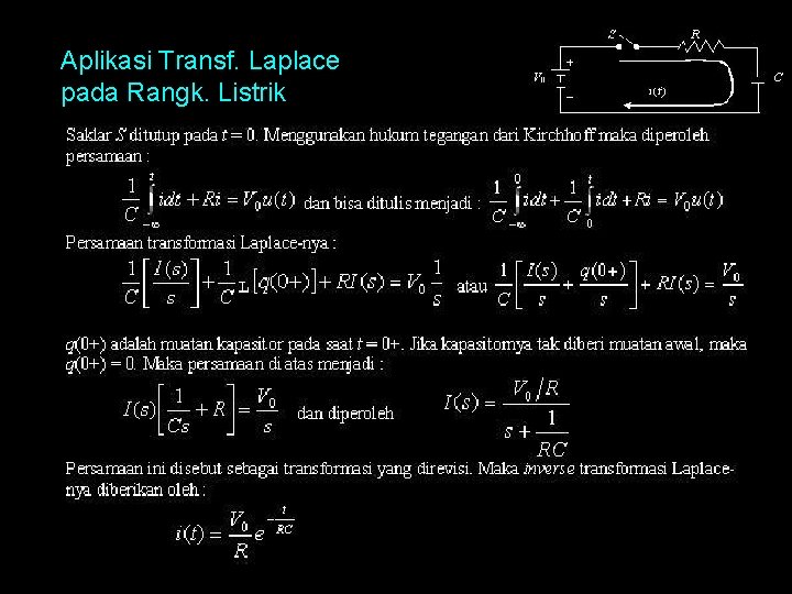 Aplikasi Transf. Laplace pada Rangk. Listrik 