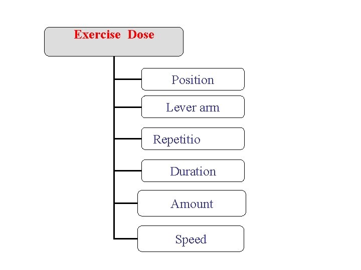 Exercise Dose Position Lever arm Repetitio Duration Amount Speed 