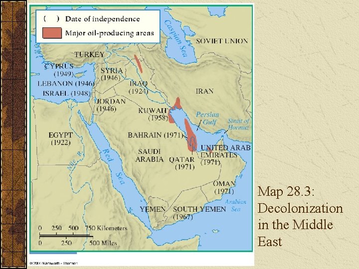 Map 28. 3: Decolonization in the Middle East 