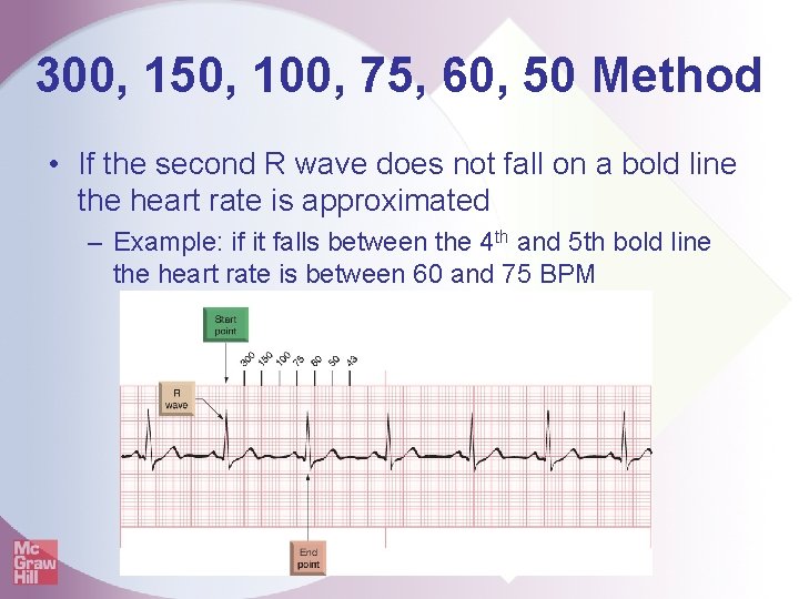 300, 150, 100, 75, 60, 50 Method • If the second R wave does