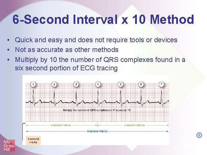 6 -Second Interval x 10 Method • Quick and easy and does not require